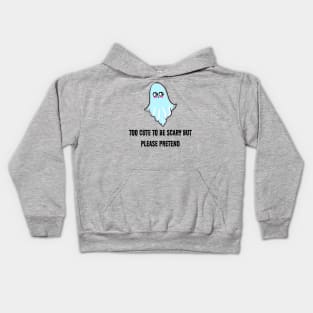 Too Cute to be Scary Halloween Ghost Kids Hoodie